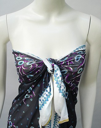 60S EMILIO PUCCI  FABRIC PANEL Noir Floralette